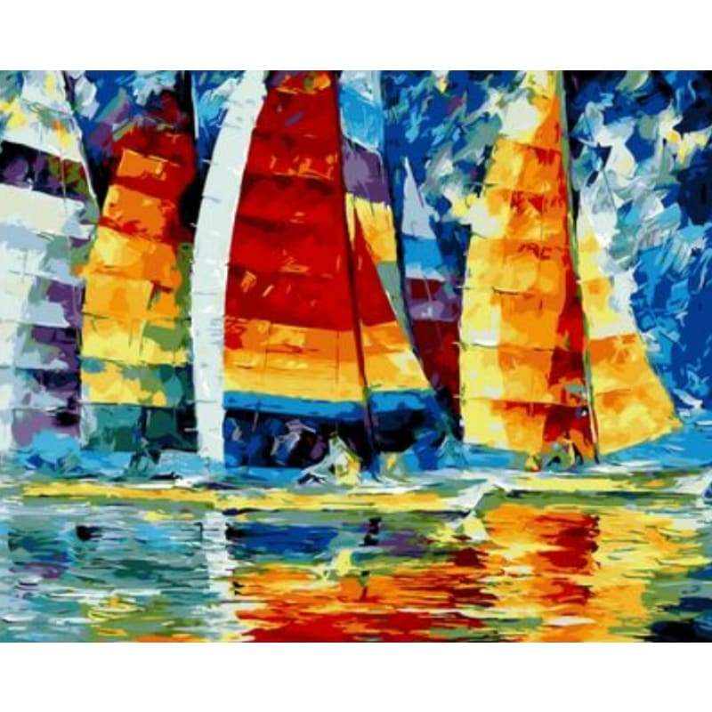 Boat Diy Paint By Numbers Kits ZXQ1446-25 - NEEDLEWORK KITS