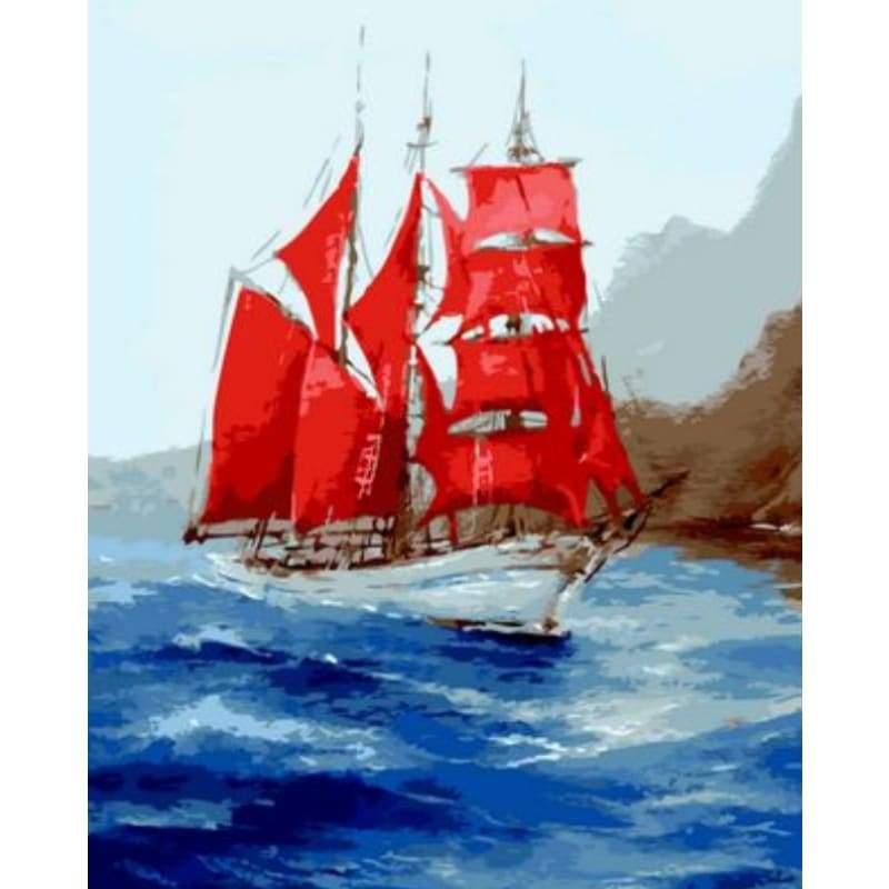 Boat Diy Paint By Numbers Kits ZXQ1745 - NEEDLEWORK KITS