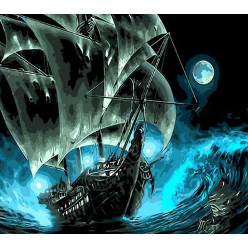 Boat Diy Paint By Numbers Kits ZXQ197-22 VM80032 - NEEDLEWORK KITS