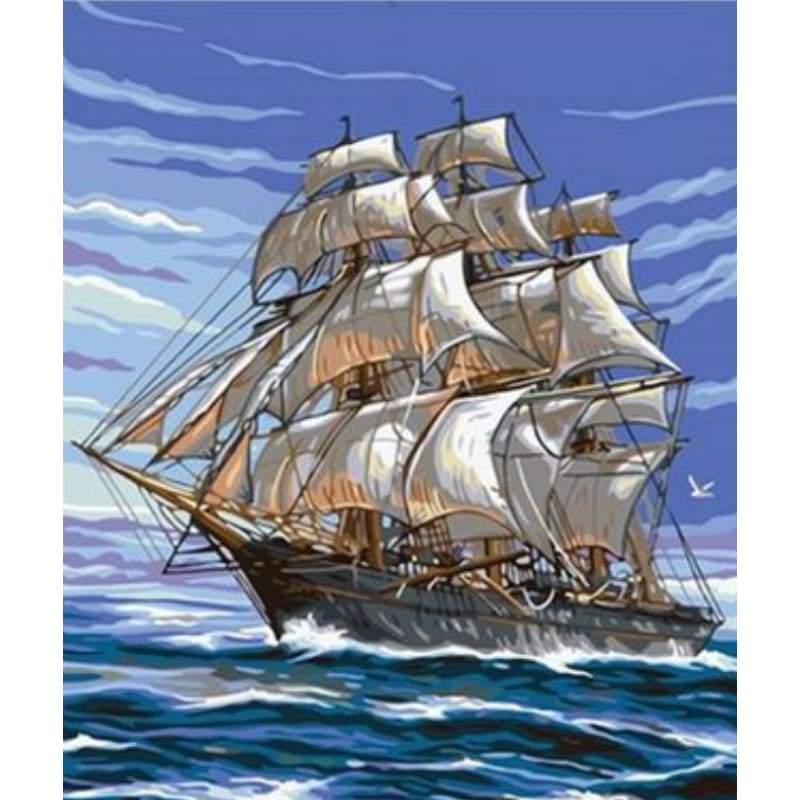 Boat Diy Paint By Numbers Kits ZXQ2213 - NEEDLEWORK KITS