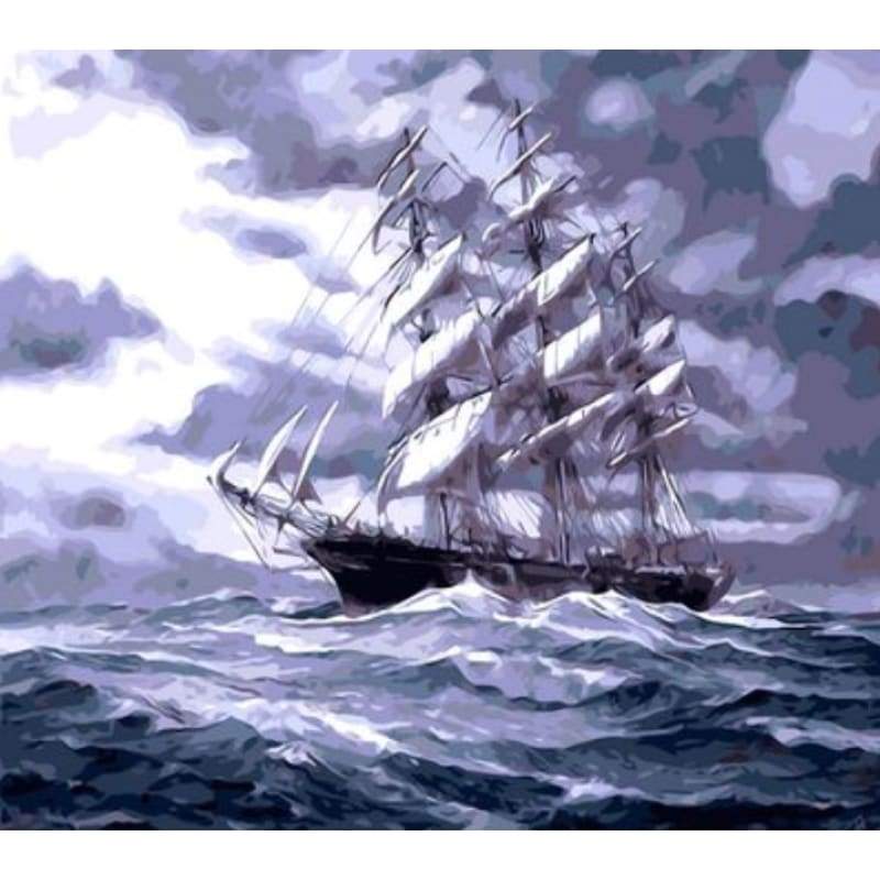 Boat Diy Paint By Numbers Kits ZXQ311-18 - NEEDLEWORK KITS