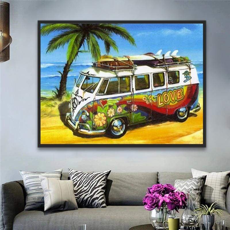 Bus Beach Summer DIY Paint By Numbers Kits FA90101 - 2