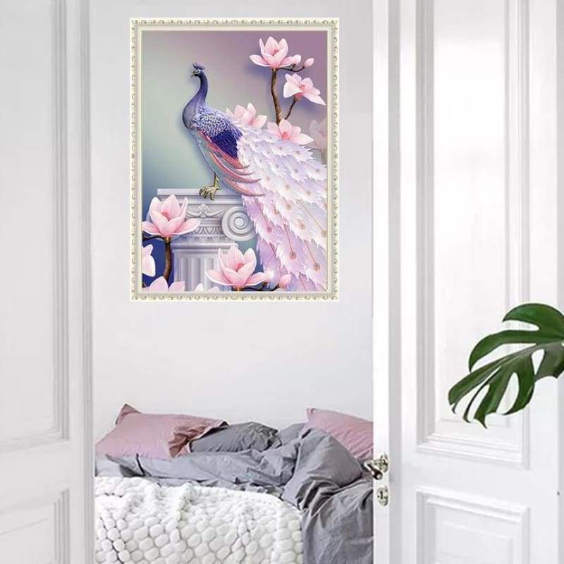 5D DIY Diamond Painting Kits Artistic Pink Peacock