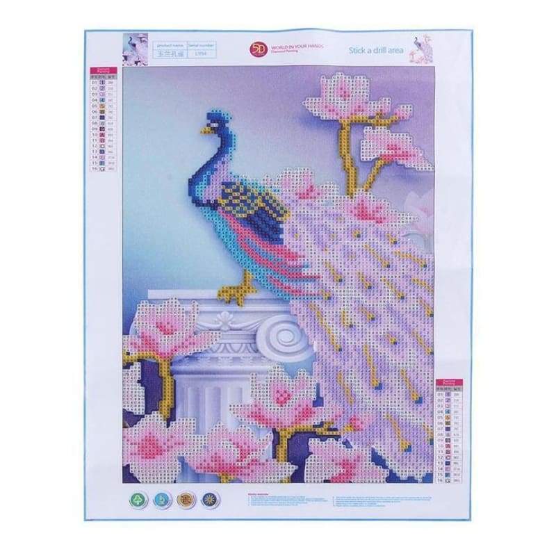 5D DIY Diamond Painting Kits Artistic Pink Peacock