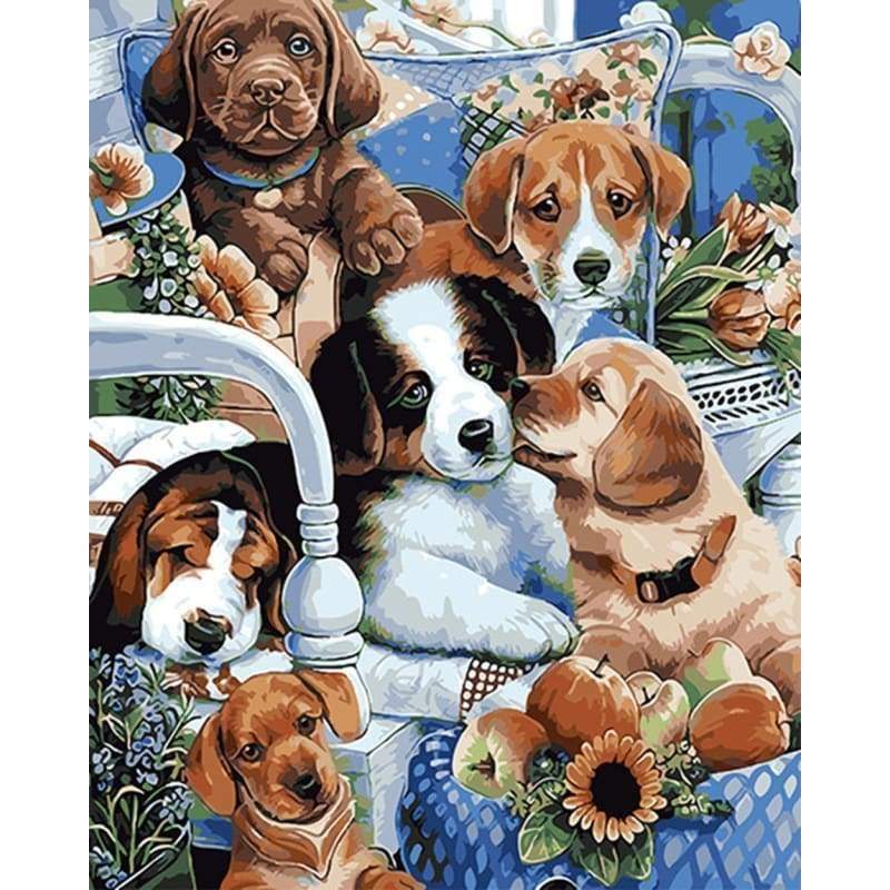 Dog Diy Paint By Numbers Kits VM94018 - NEEDLEWORK KITS