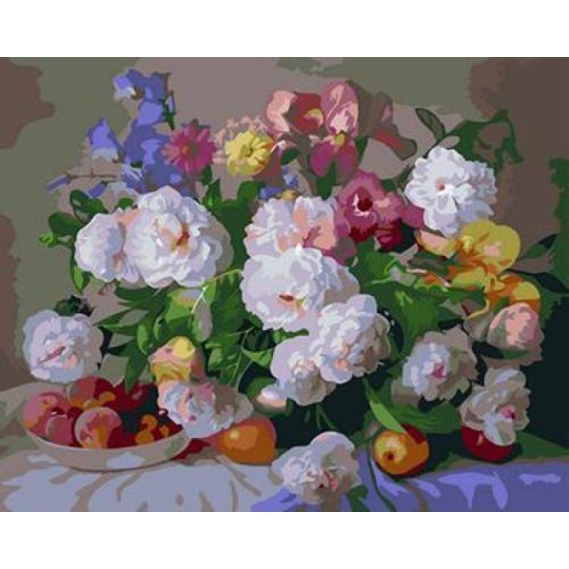 Flower Diy Paint By Numbers Kits ZXB277 - NEEDLEWORK KITS