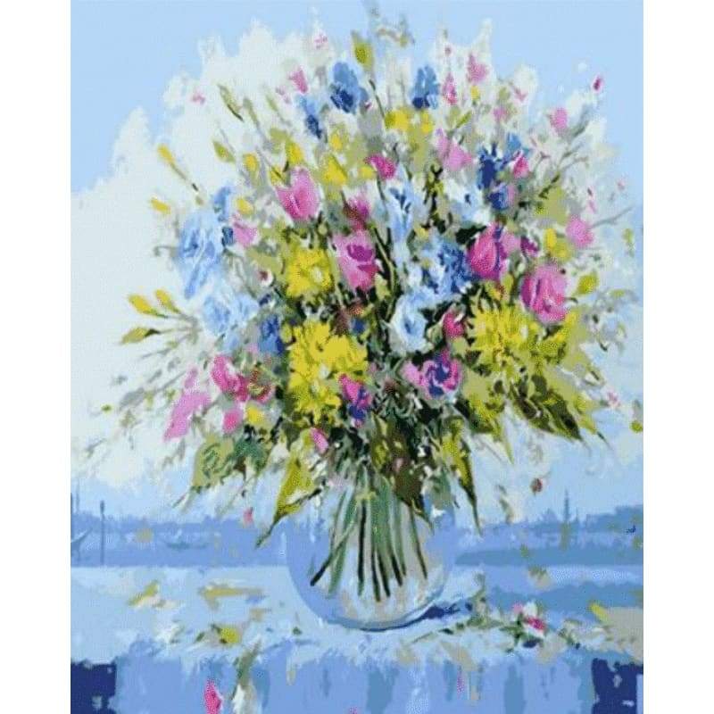 Flower Diy Paint By Numbers Kits ZXQ1030 - NEEDLEWORK KITS