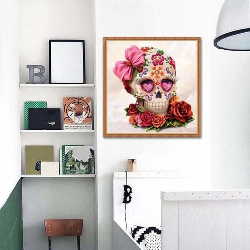 Flower Skull Picture Decor Full Drill - 5D Diy Diamond