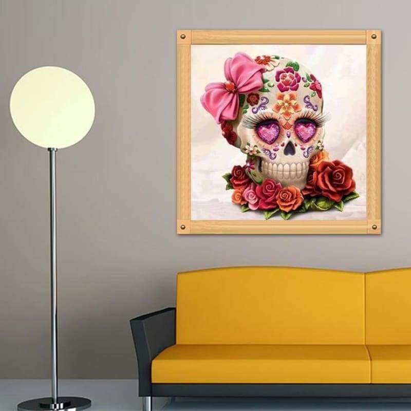Flower Skull Picture Decor Full Drill - 5D Diy Diamond