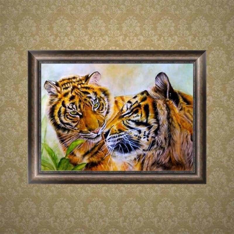 Full Drill - 5D Diamond Painting Kits Couple Tiger in Love -