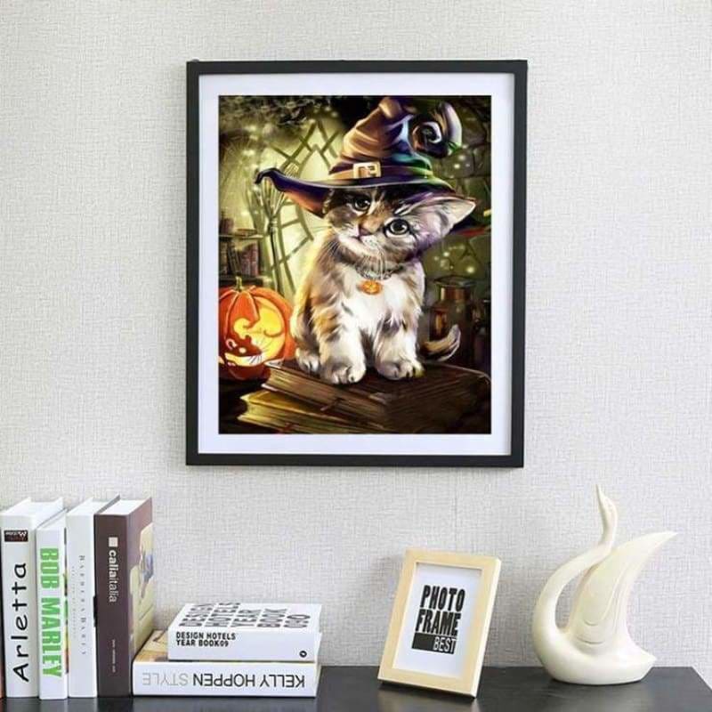 Full Drill - 5D Diamond Painting Kits Curious Cat Wears