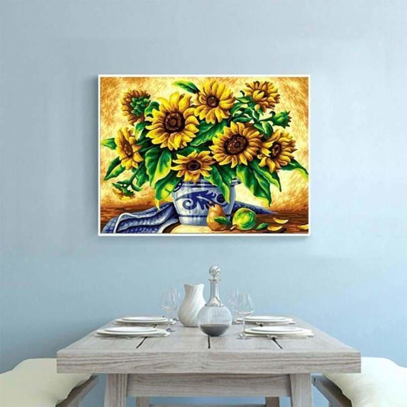 Full Drill - 5D Diamond Painting Kits Visional Sunflower in