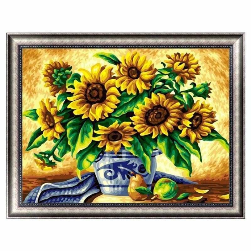 Full Drill - 5D Diamond Painting Kits Visional Sunflower in