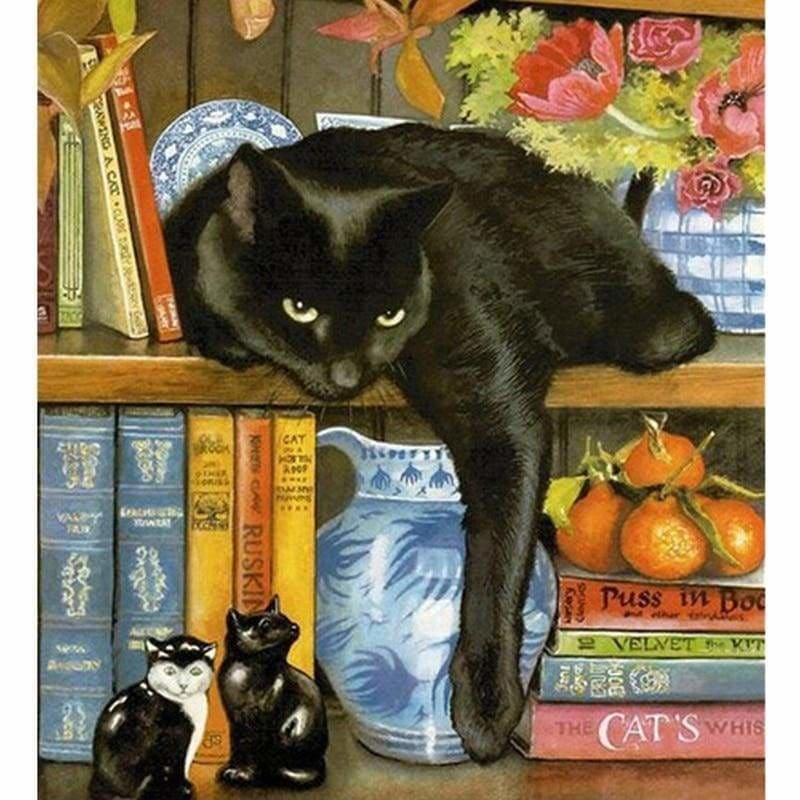 Full Drill - 5D DIY Diamond Painting Black Cat Rhinestone
