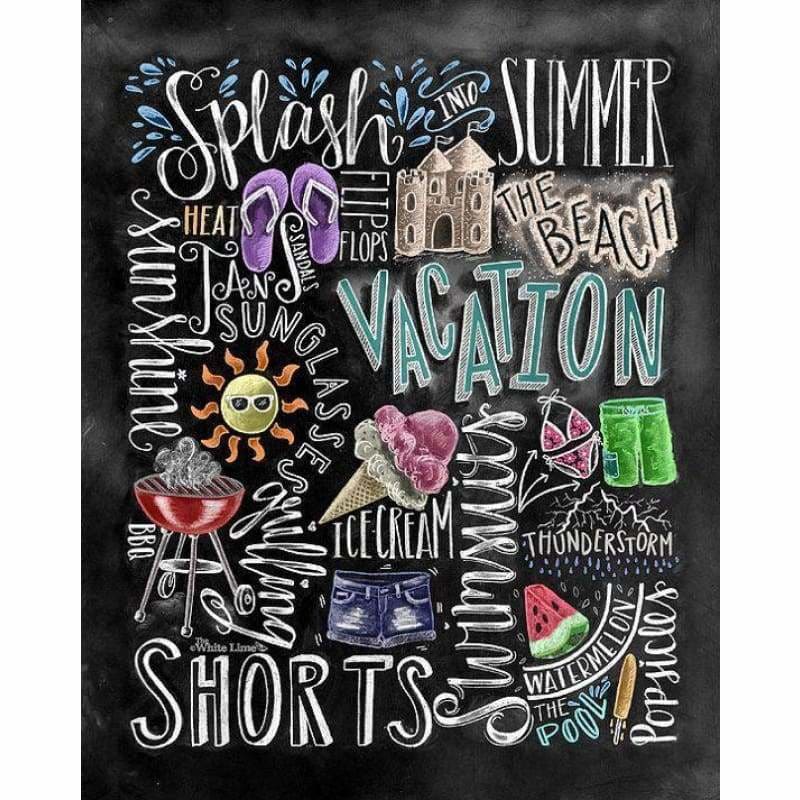 Full Drill - 5D DIY Diamond Painting Kits Blackboard Summer