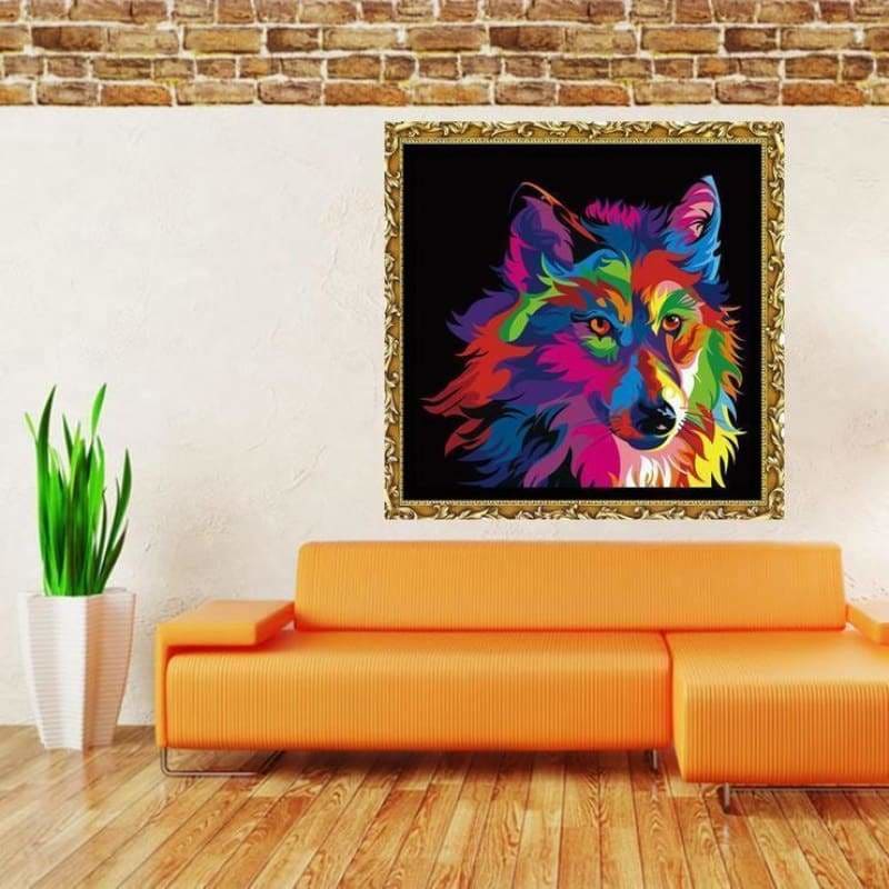 Full Drill - 5D DIY Diamond Painting Kits Colorful Cool Wolf