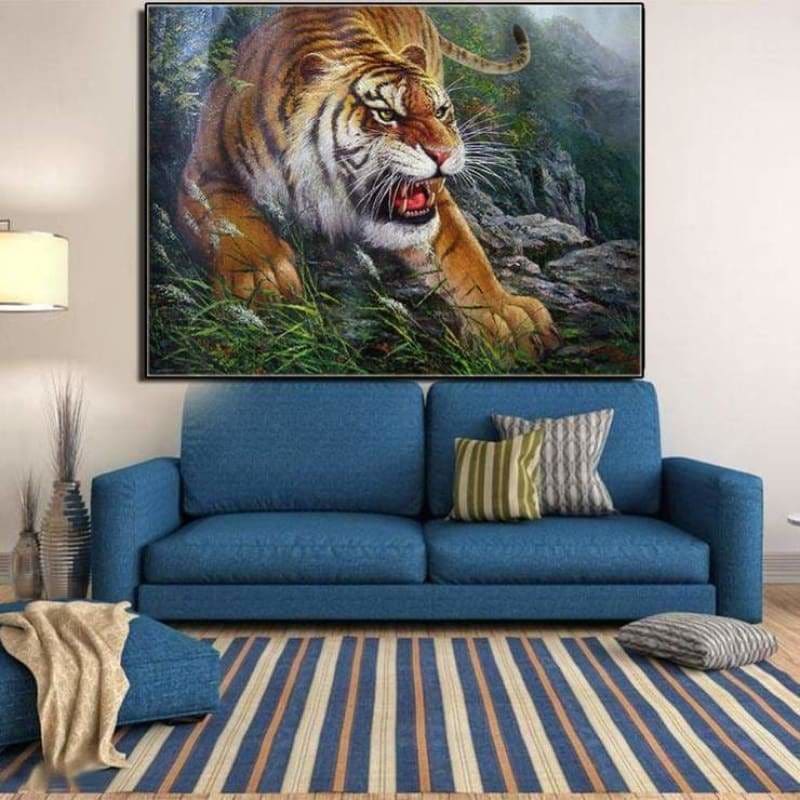 Full Drill - 5D DIY Diamond Painting Kits Ferocious Tiger -