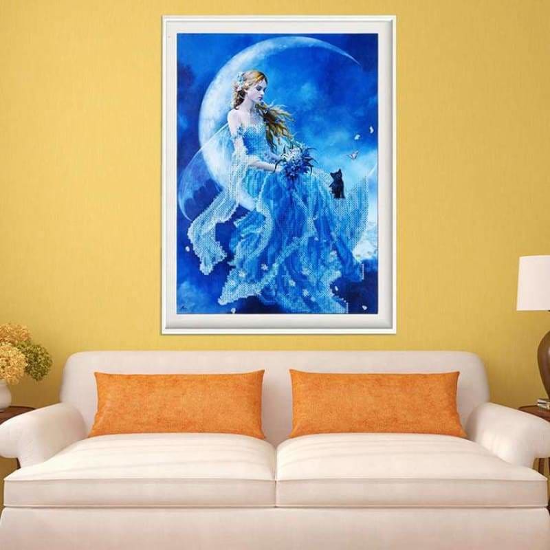 Full Drill - 5D DIY Diamond Painting Kits Girl and her Cat