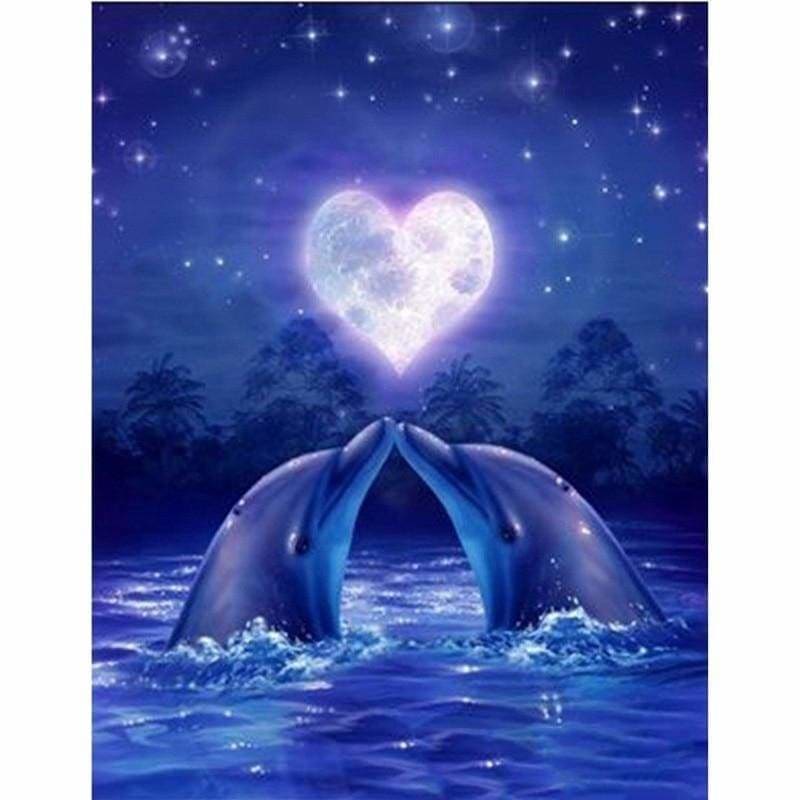 Full Drill - 5D DIY Diamond Painting Kits Love Dolphins