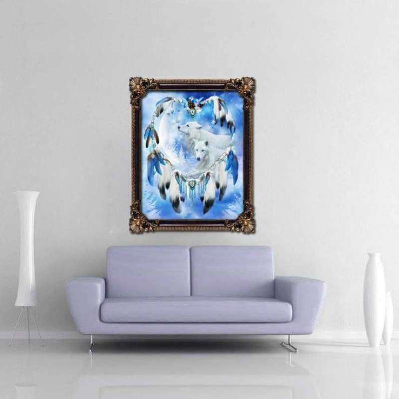 Full Drill - 5D DIY Diamond Painting Kits Loving White Wolf
