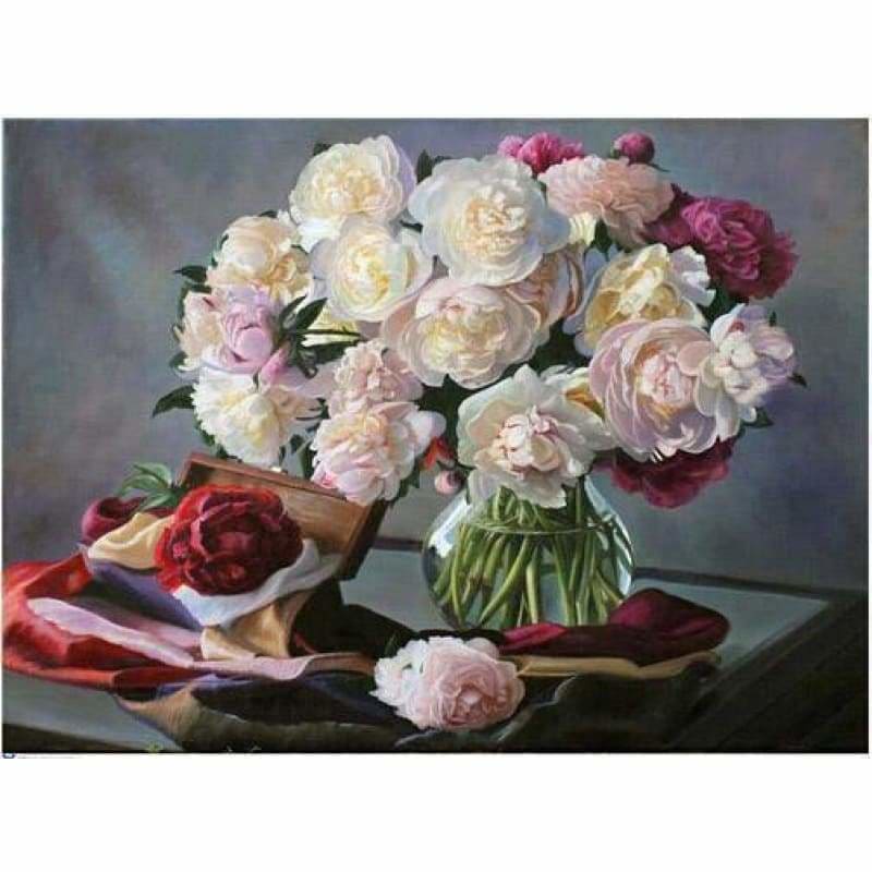 Full Drill - 5D DIY Diamond Painting Kits Peony Flowers in