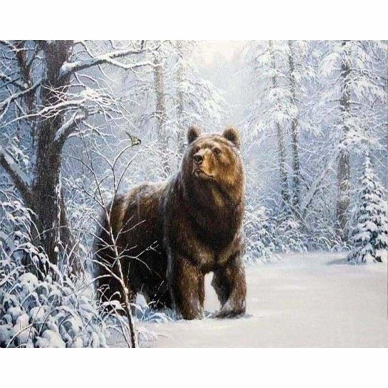 Full Drill - 5D DIY Diamond Painting Kits Snow Forest Bear