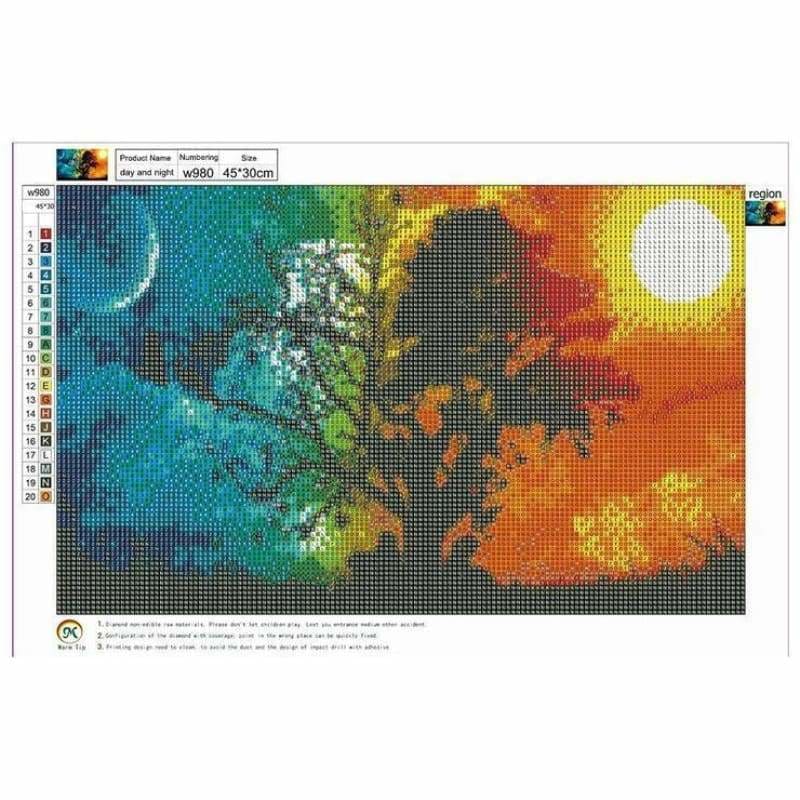 Full Drill - 5D DIY Diamond Painting Kits Sun and Moon