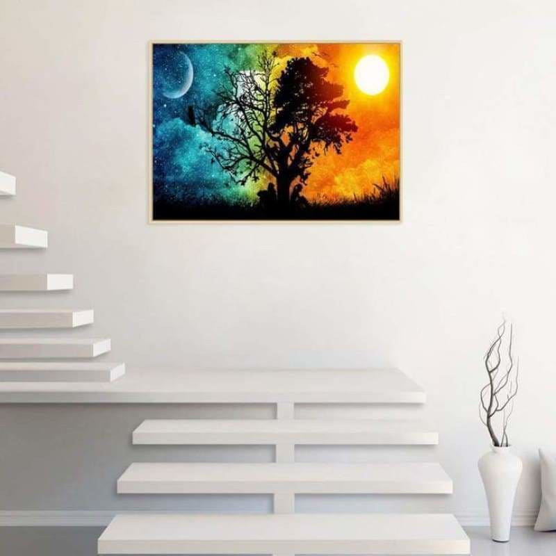 Full Drill - 5D DIY Diamond Painting Kits Sun and Moon