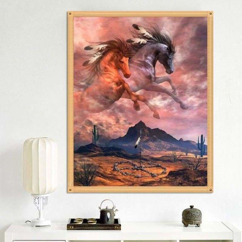 Full Drill - 5D DIY Diamond Painting Kits The Leap Horses -