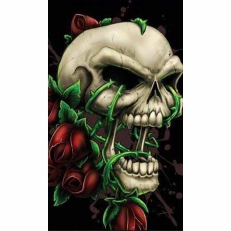Full Drill - 5D DIY Diamond Painting Kits Thorny Rose Skull