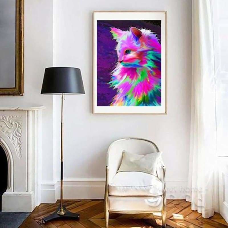 Full Drill - 5D DIY Diamond Painting Kits Watercolor Cat - 4