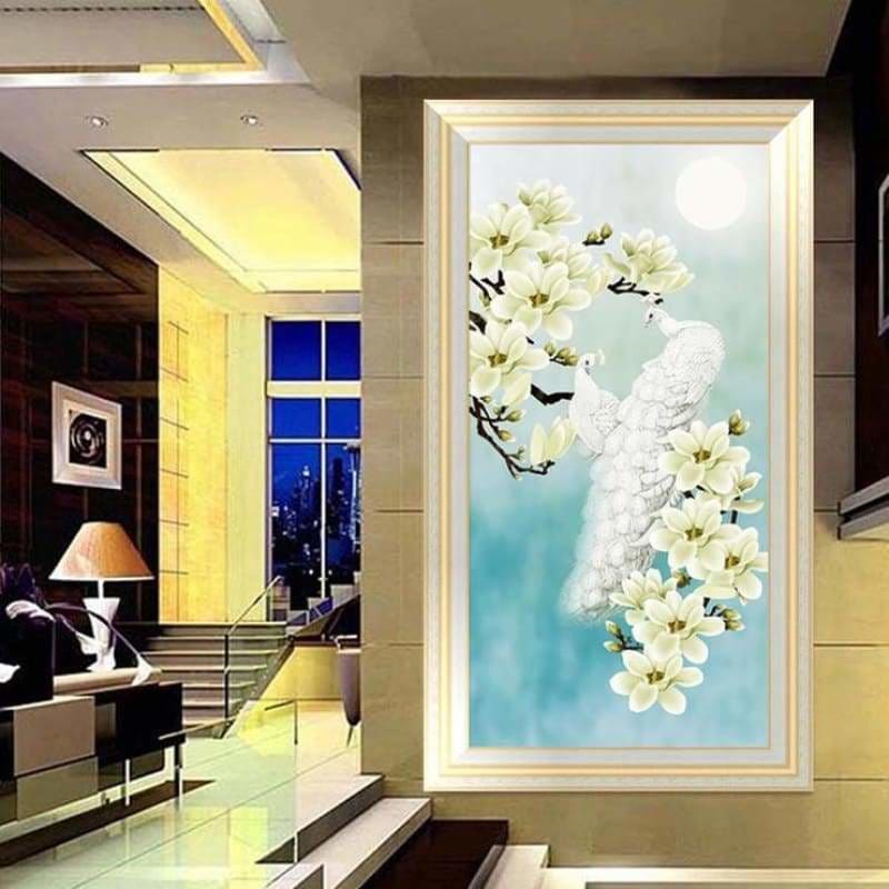 Full Drill - 5D DIY Diamond Painting Kits White Peacock and