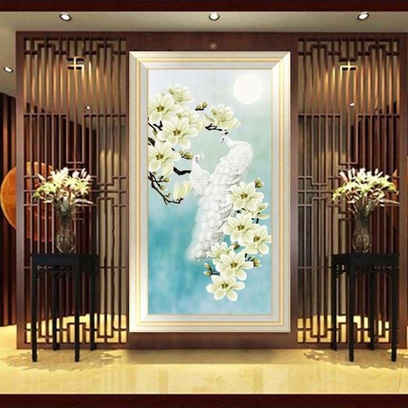 Full Drill - 5D DIY Diamond Painting Kits White Peacock and
