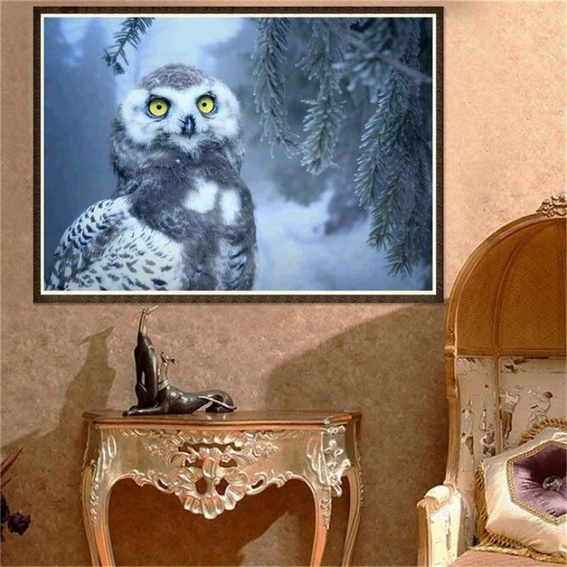 Full Drill - 5D DIY Diamond Painting Kits Winter Snow Owl -