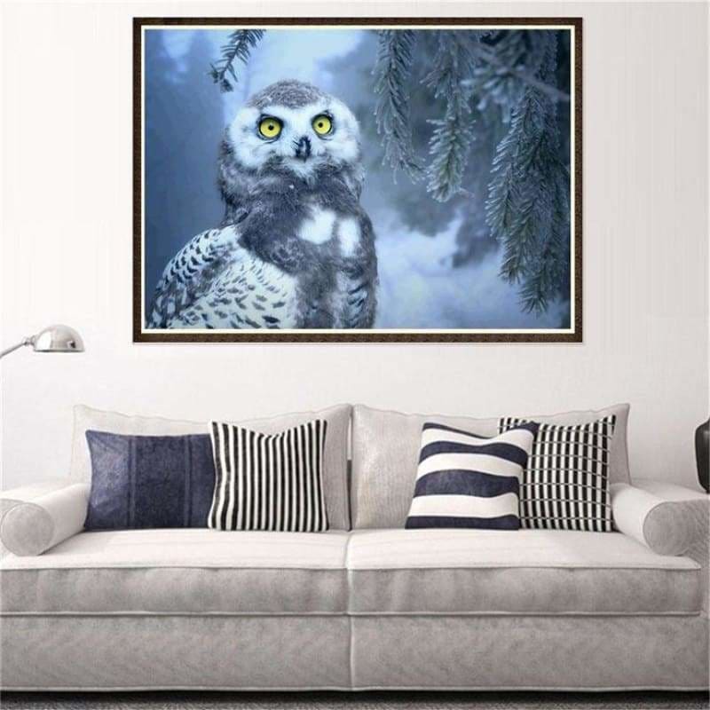 Full Drill - 5D DIY Diamond Painting Kits Winter Snow Owl -