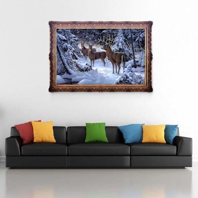 Full Drill - 5D DIY Diamond Painting Kits Winter Snow Woods