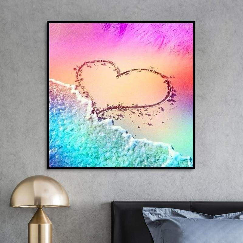 Heart Shaped Pattern Beach Summer DIY Paint By Numbers Kits
