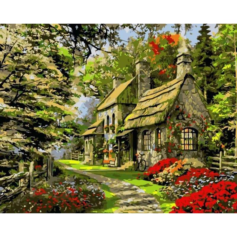 Landscape Cottage Diy Paint By Numbers Kits WM-1021 - NEEDLEWORK KITS