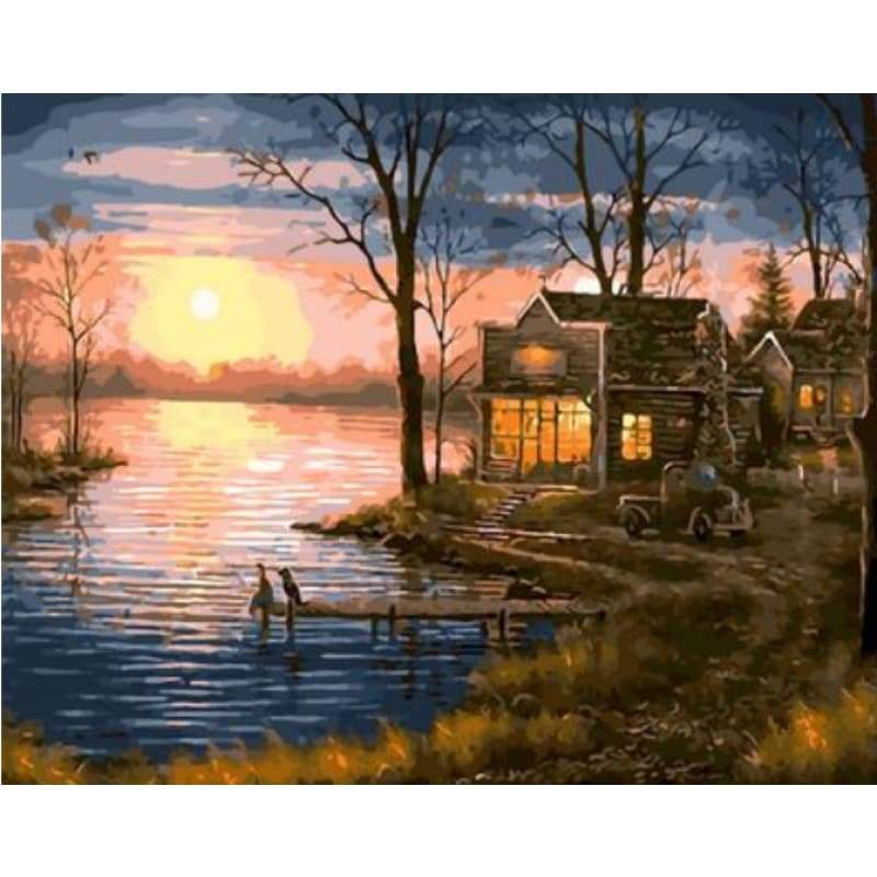 Landscape Cottage Diy Paint By Numbers Kits ZXQ1404-25 - NEEDLEWORK KITS