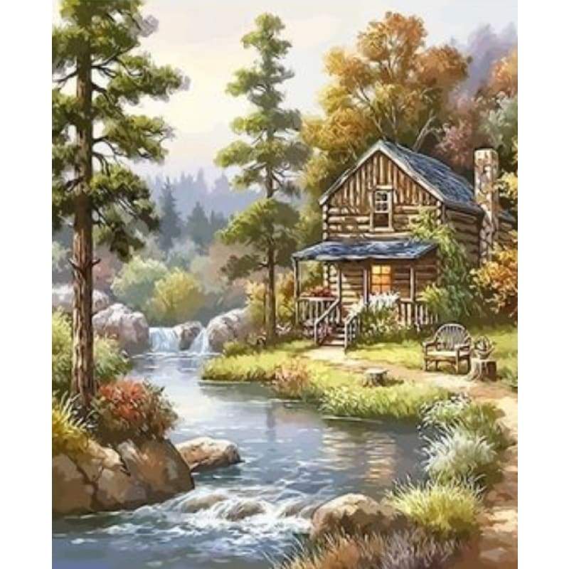 Landscape Cottage Diy Paint By Numbers Kits ZXQ2721 - NEEDLEWORK KITS