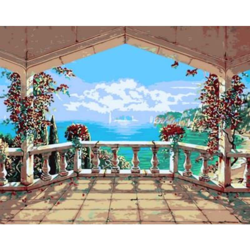 Landscape Garden Diy Paint By Numbers Kits ZXQ643-20 - NEEDLEWORK KITS