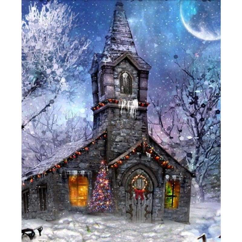 Landscape Snow Cottage Diy Paint By Numbers Kits VM91598 - NEEDLEWORK KITS