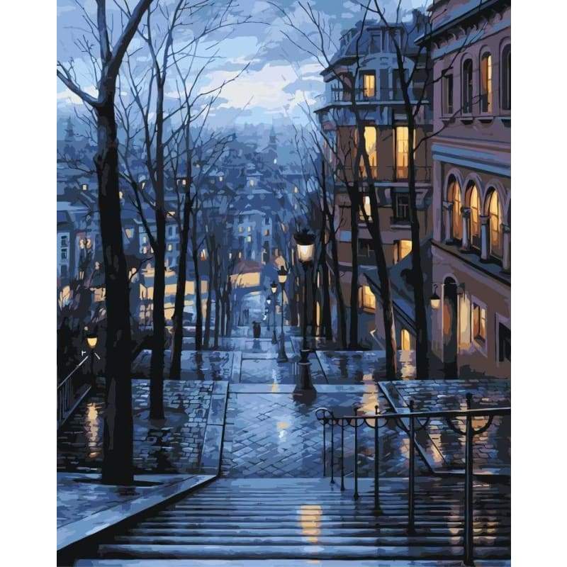 Landscape Street Diy Paint By Numbers Kits WM-011 - NEEDLEWORK KITS