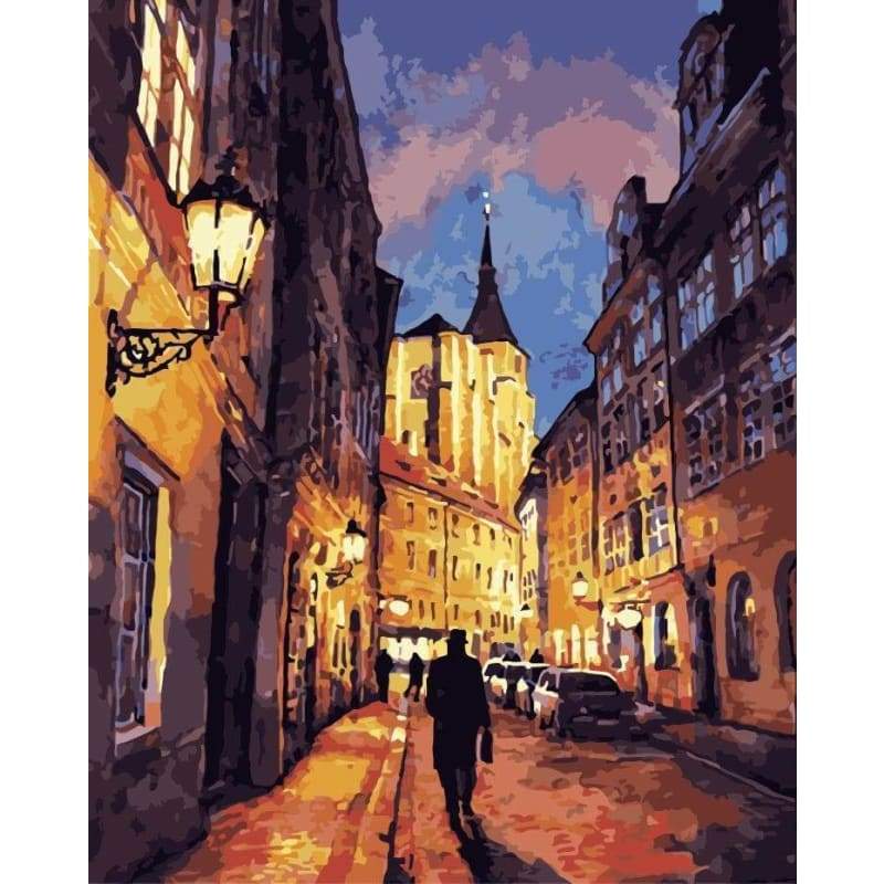 Landscape Street Diy Paint By Numbers Kits WM-012 - NEEDLEWORK KITS