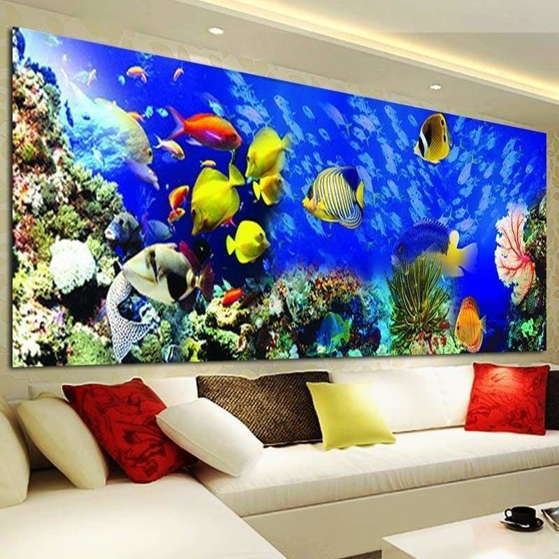 Large Size Colorful Ocean Fish Full Drill - 5D Diy Diamond
