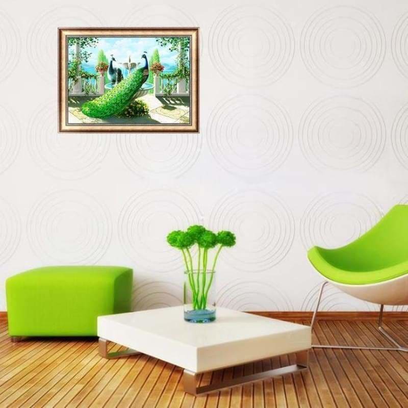 Large Size Embroidery Peacock Full Drill - 5D DIY Diamond
