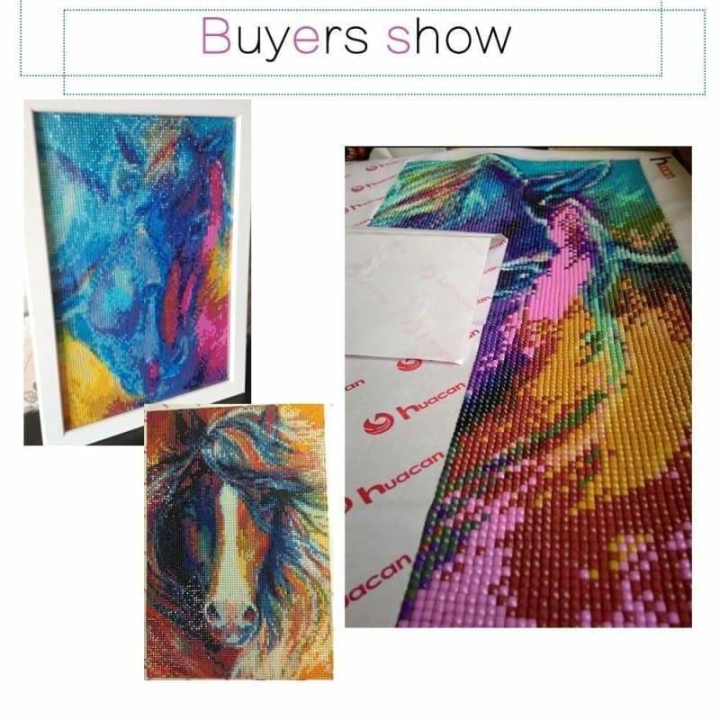 Modern Art Colorful Horse Close Up Full Drill - 5D Diamond