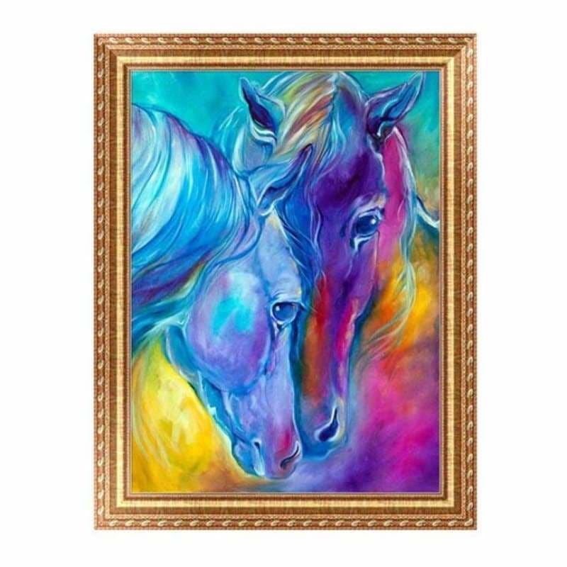 Modern Art Colorful Horse Close Up Full Drill - 5D Diamond