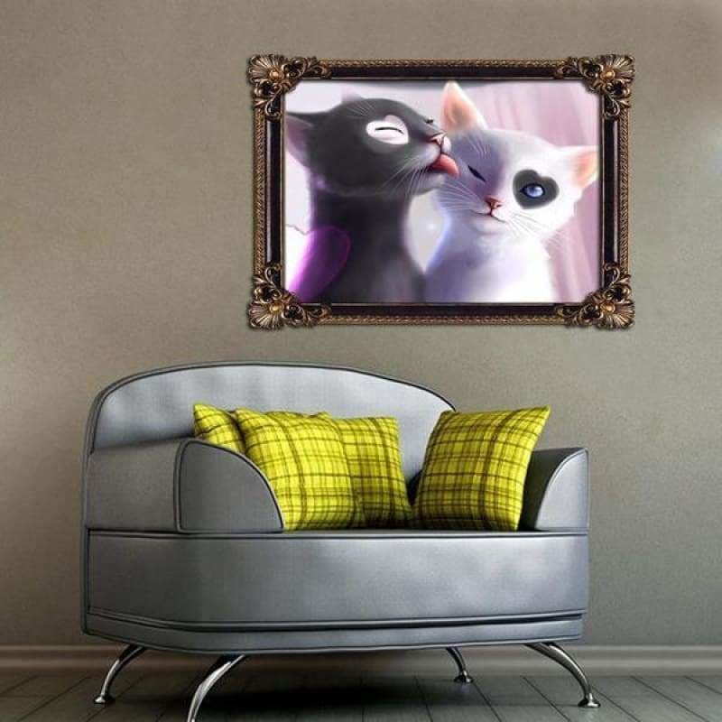 New Hot Sale Two Cats Lovers Full Drill - 5D Diamond