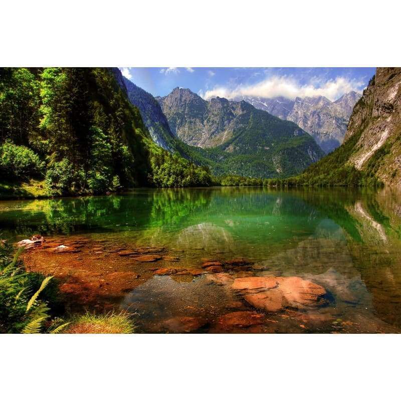 Peaceful Mountain Scene- Full Drill Diamond Painting - NEEDLEWORK KITS